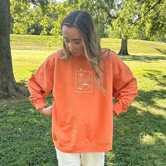 All The Fall Things Stamp Crewneck Sweatshirt (Pumpkin)